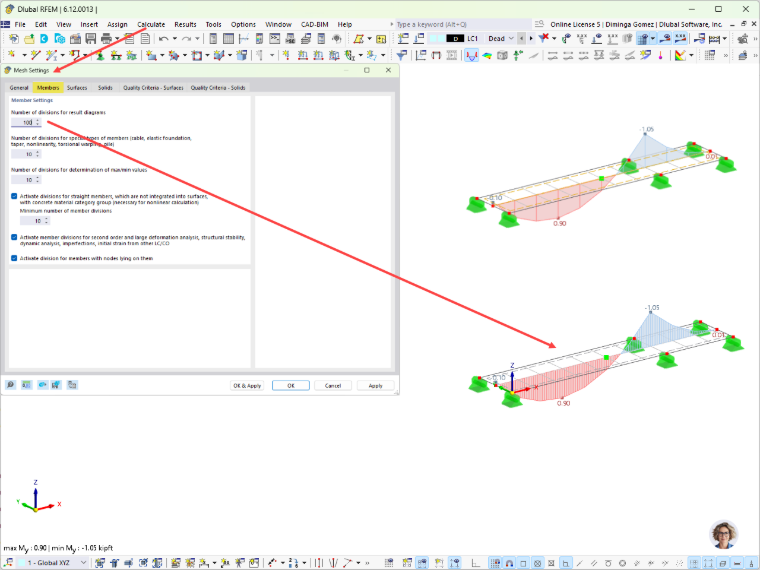 KB 002029 | Použití výsledkových prutů v programu RFEM 6