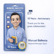 3D ilustrace Manuela Ballesty k jeho 10. výročí ve firmě Dlubal Software na pozici regionálního manažera pro Španělsko.