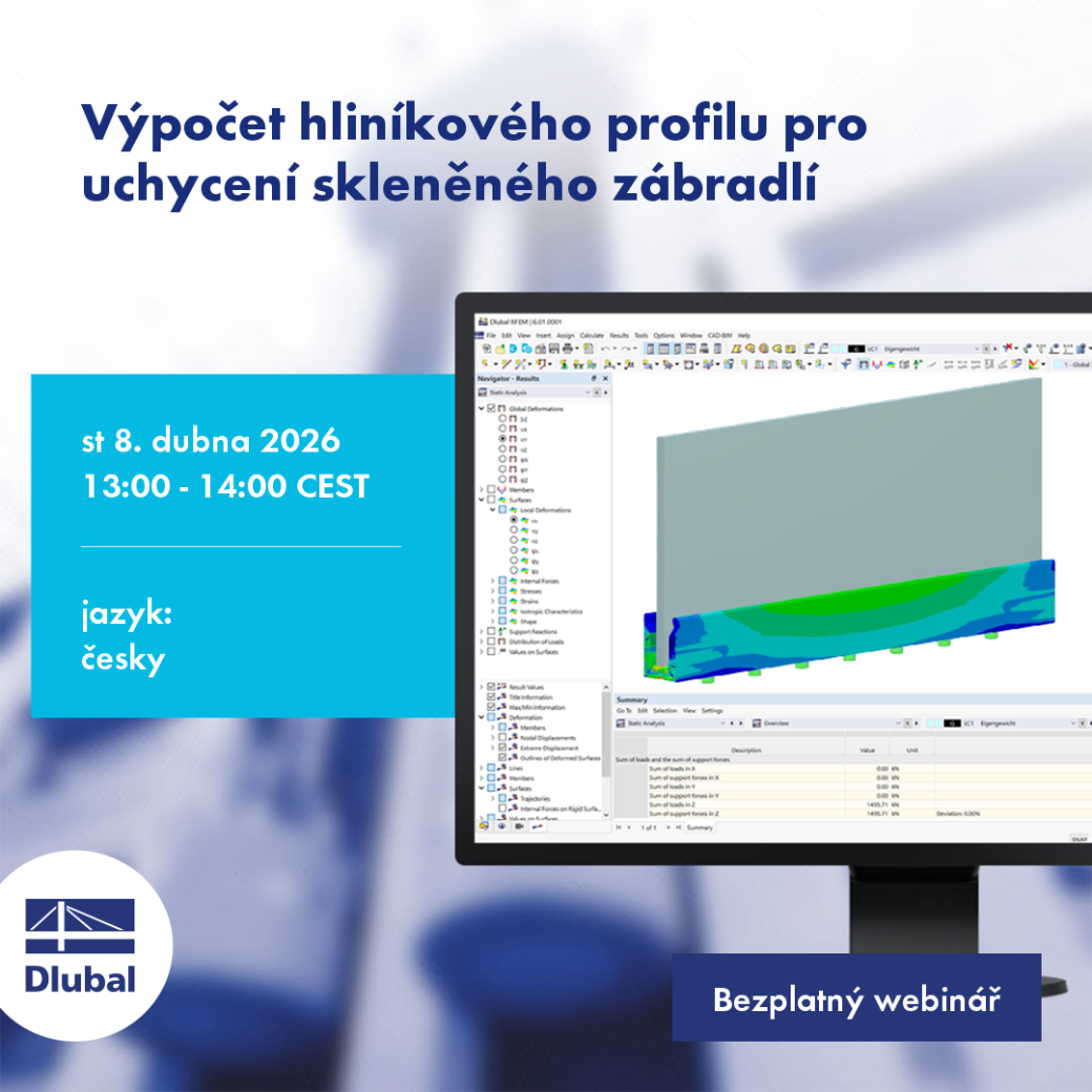 Výpočet hliníkového profilu pro uchycení skleněného zábradlí