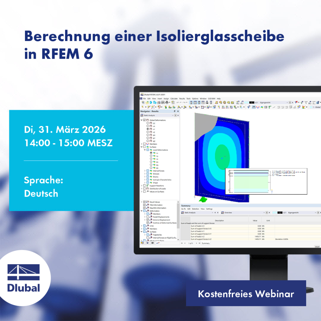 Výpočet tabule izolačního skla v programu RFEM 6