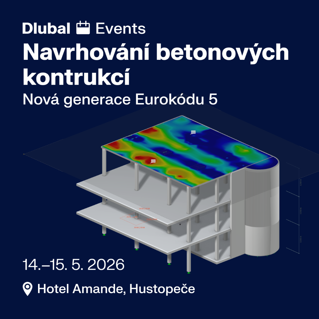 Propagační vizuál pro akci na téma navrhování betonových konstrukcí dle Eurokódů.
