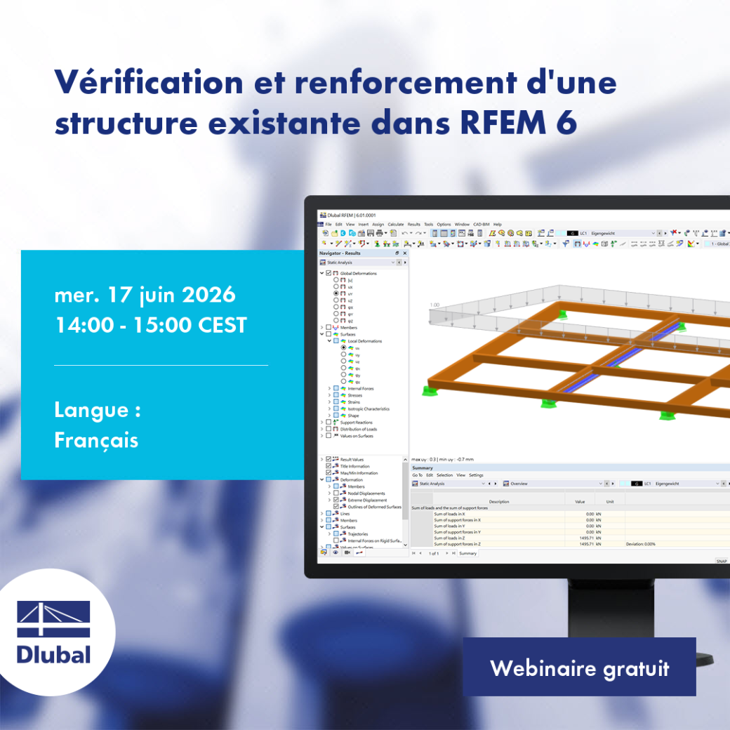 Kontrola a zesílení existující konstrukce v RFEM 6