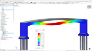 3D model předpjaté lávky pro pěší a cyklisty přes Jizeru v programu RFEM 6