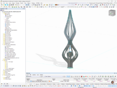 Ocelová konstrukce v modelu RFEM s detailním znázorněním tohoto uměleckého díla