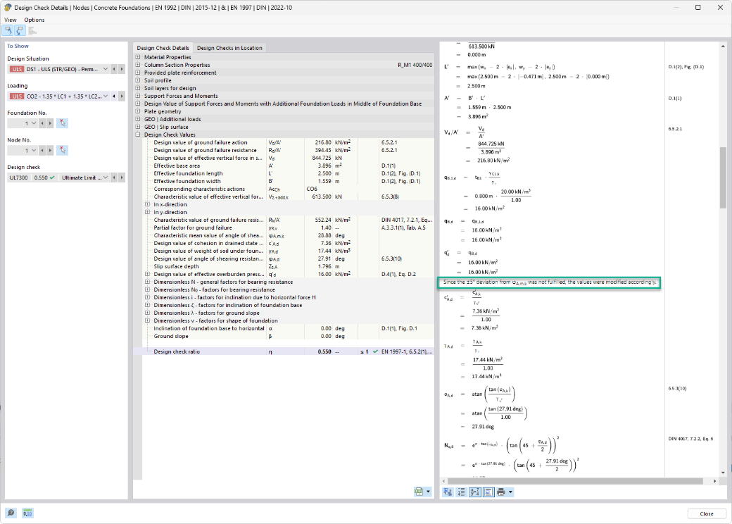 Úprava únosnosti základu v programu RFEM 6 pro zohlednění nehomogenního podloží iterační redukcí úhlu tření