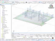 Model RFEM základové desky s vrstvou na pozadí a zatížením od stěn | © Aseman Engineering