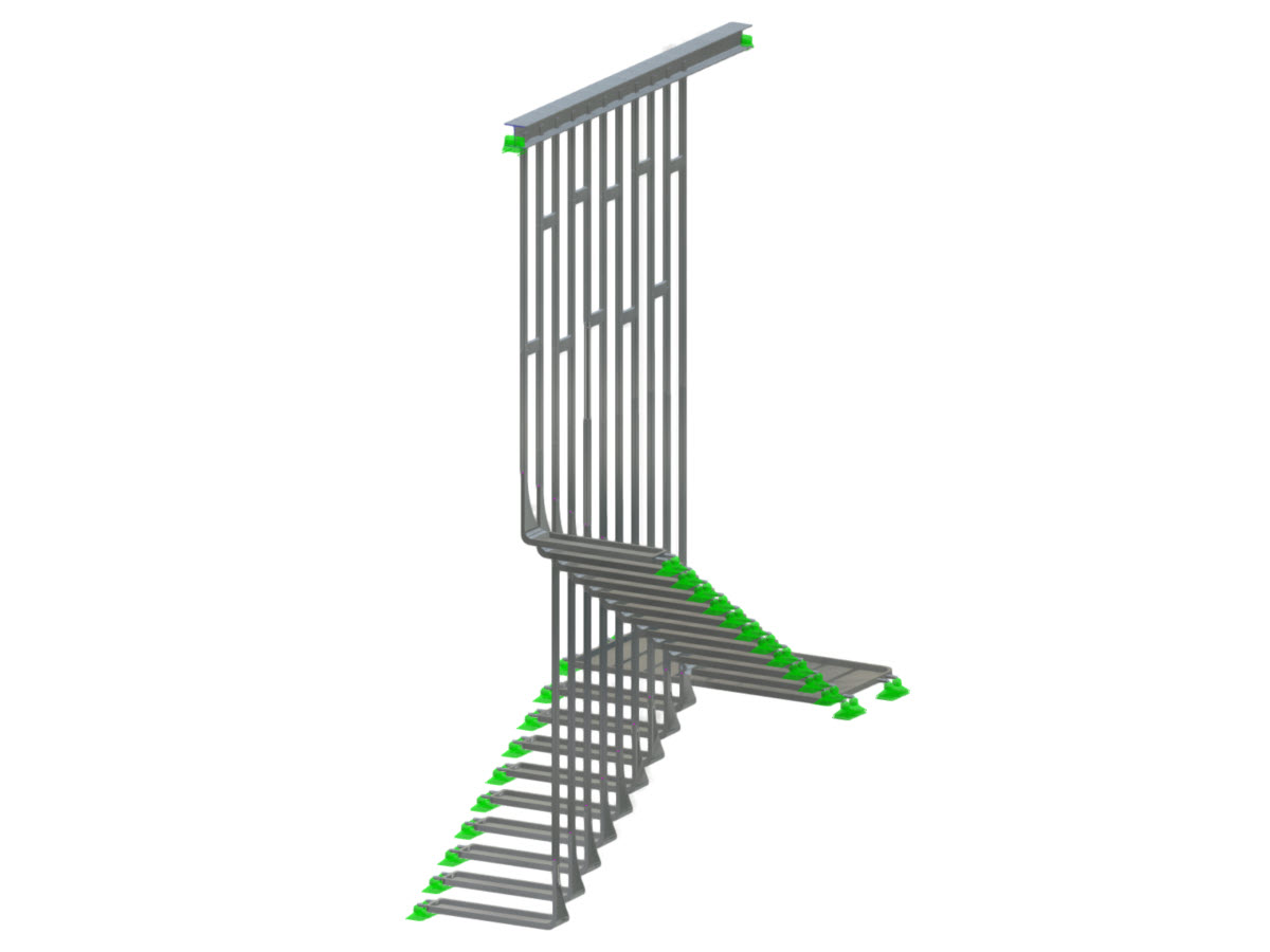 Modèle B d’escalier pour penthouse de la tour Schuylkill