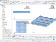 3D RFEM model konstrukce lehké sportovní haly CUBUC v São João da Madeira, Portugalsko
