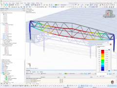 Deformace příhradového nosníku při zatížení sněhem v RFEM