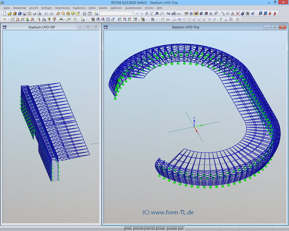 Multifunktions-Stadion in Uyo, Nigeria | Realisiert mit RSTAB von formTL Ingenieure für Tragwerk und Leichtbau GmbH, Radolfzell | www.form-TL.de