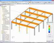 3D-Rendering mit Bemessungsergebnissen aus HOLZ AWC