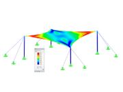 RFEM-Zusatzmodul RF-ZUSCHNITT | Schnittmuster für Membrankonstruktionen