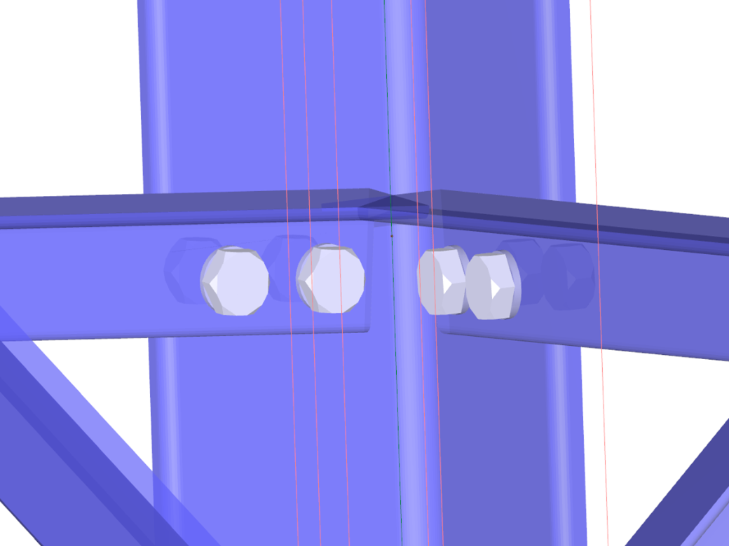 Visualisierung des Anschlusses in RF-JOINTS Stahl - Mast