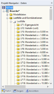 Generierte Lastfälle in RSTAB