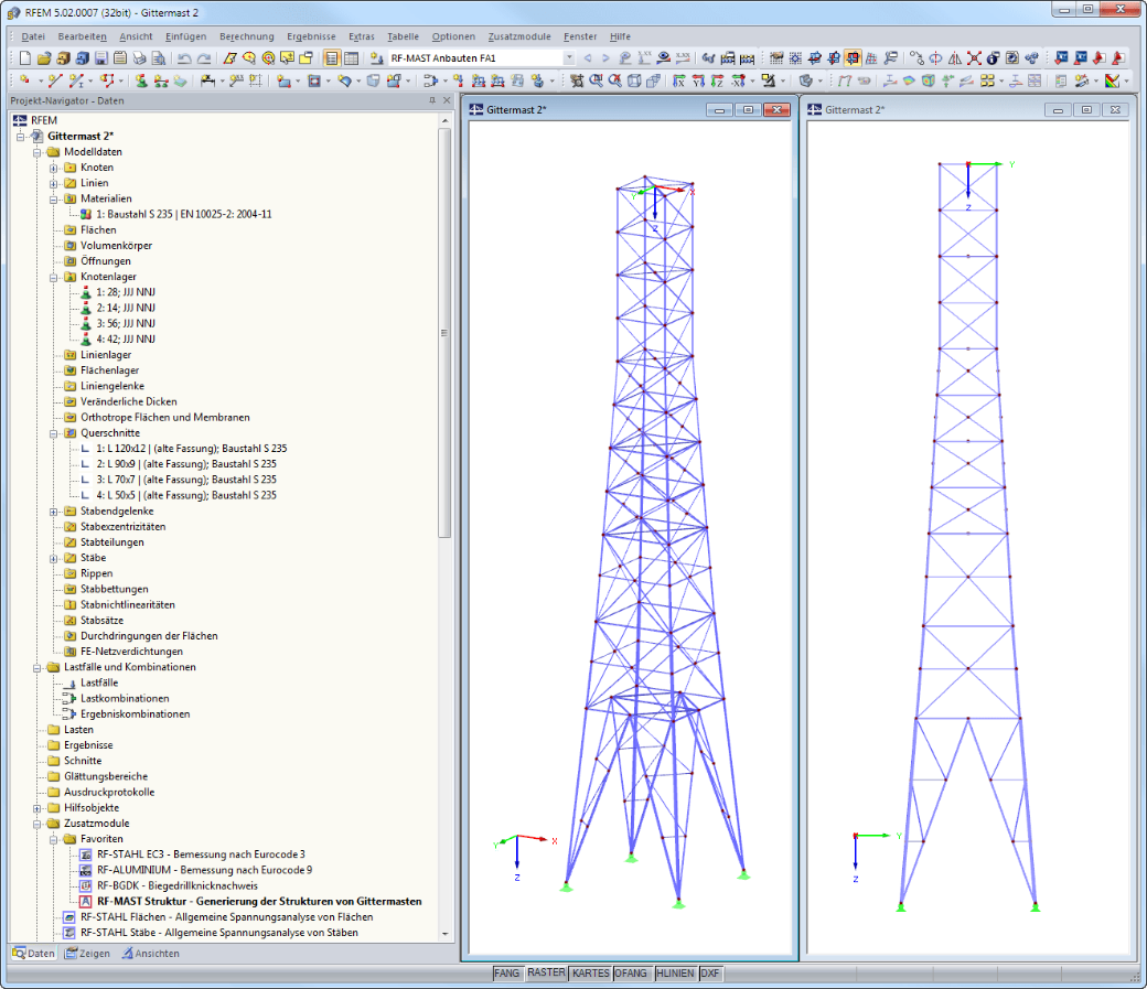 Mastdarstellungen in RFEM