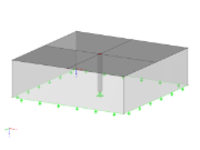 Modell aus dem Tutorial "Modellieren mit RFEM | 009 Flächentragwerke"