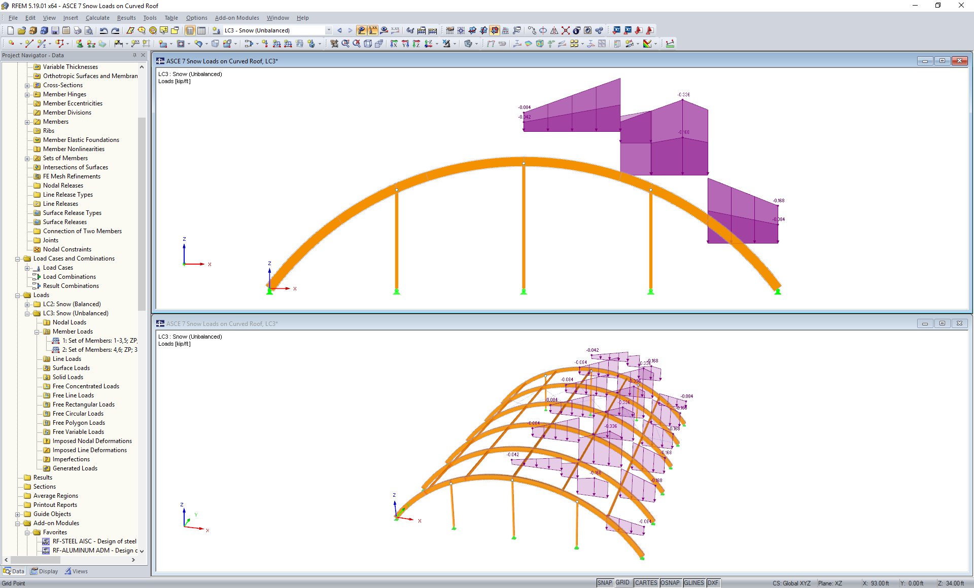 Symmetrischer Schneelastfall in RFEM