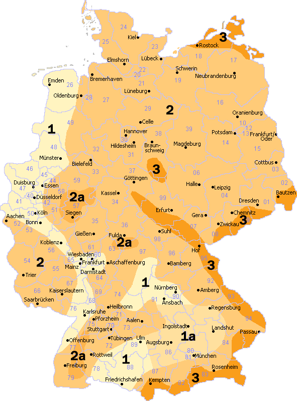 Schneelastzonen von Deutschland