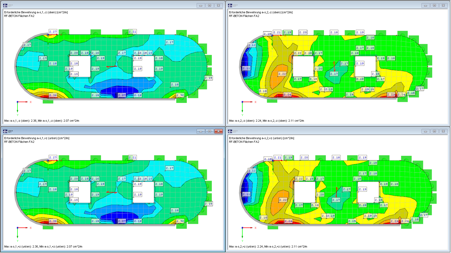 Ergebnis: Bewehrungsrichtung benutzerdefiniert