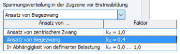 Auswahl zur Spannungsverteilung, Beiwert kc