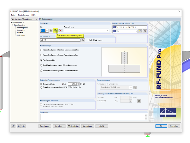 Kopierfunktion in RF-/FUND Pro