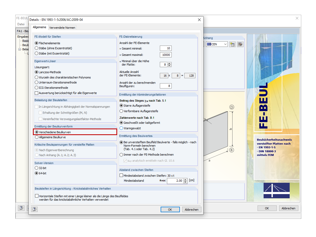 Option "Verschiedene Beulkurven"