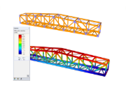 Holzbrücke mit globalen Verformungen