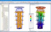 Modell der Konstruktion vom Turm Ester im RFEM-Programm
