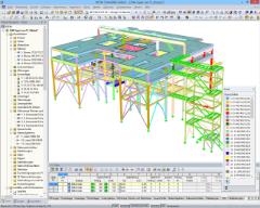 RFEM-Modell der Stranggussanlage mit Erweiterung (© IB Mauss)