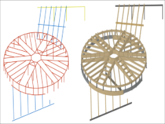 Statikmodell und physikalisches Modell in cadwork (© IB Wagner)