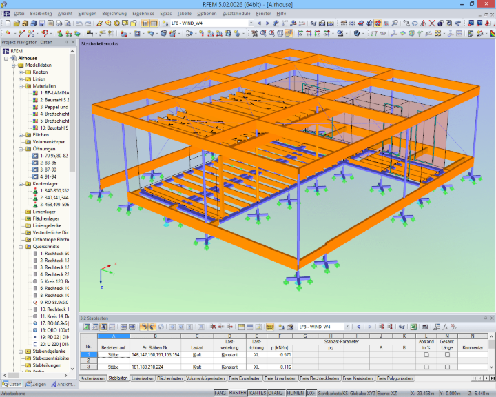 Berechnungsmodell des „AIR House“ in RFEM (© ČVUT)