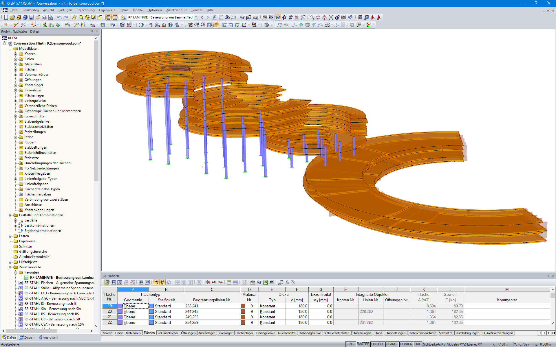RFEM-Modell des Conversation Plinth (© Bensonwood)