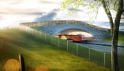 Visualisierung der Wildbrücke AM2 (© Michael Sohm / TU Wien)