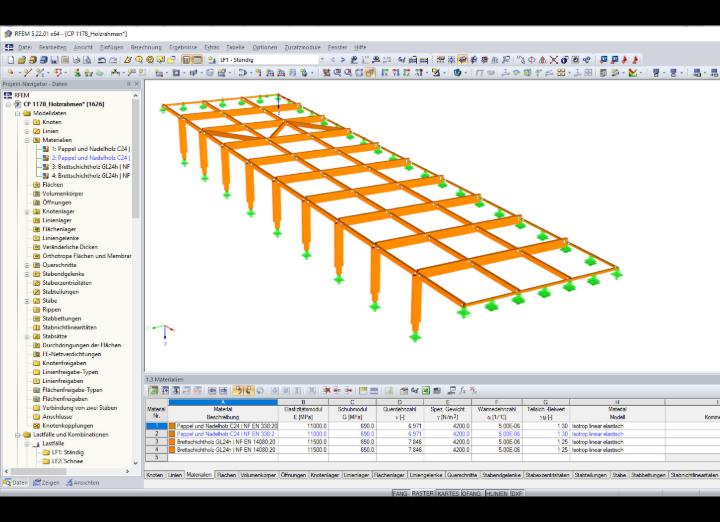 RFEM-Modell der Holzkonstruktion der Schule (© BET Moselle Bois)