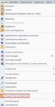 Drag-and-drop ein- und ausschalten