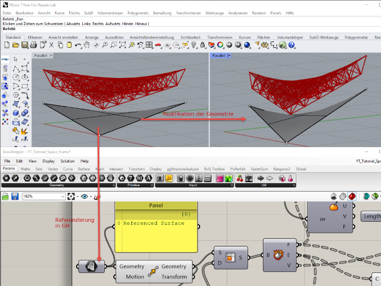 Referenzierung einer Fläche in Grasshopper