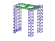 3D-Modell der Gerüstkonstruktion in RFEM (© PlusEight System AB)