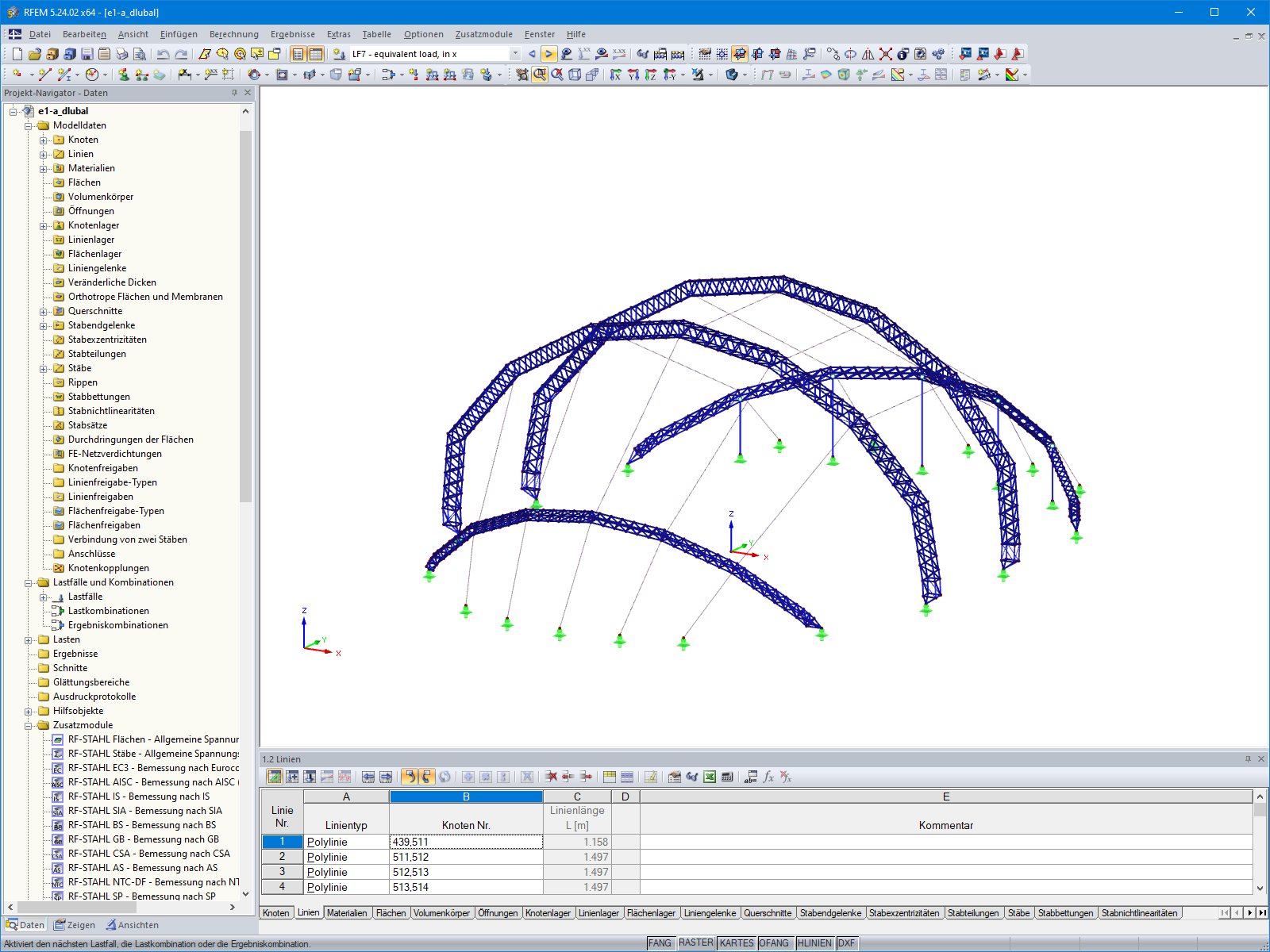 3D-Modell des Haupttragwerkes in RFEM (© formTL)