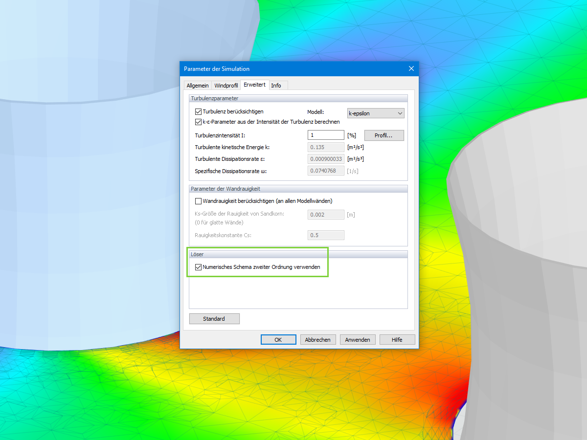 Numerisches Schema 2. Ordnung in RWIND Simulation