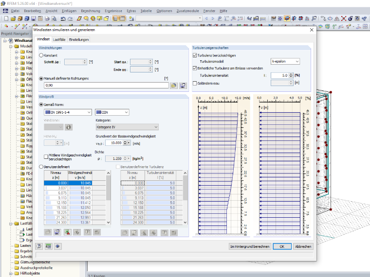 Windbeschreibung in der Schnittstelle zu RWIND Simulation