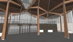 Innenraum des Besucherzentrums (Animation, © Jing Kong & Associates Consulting Structural Engineers Inc.)