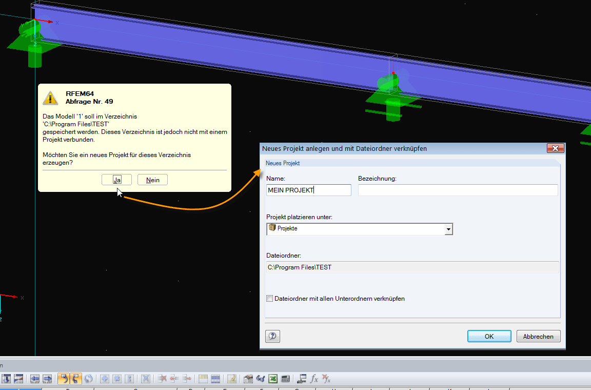 RFEM-Abfrage und Möglichkeit für Verknüpfung