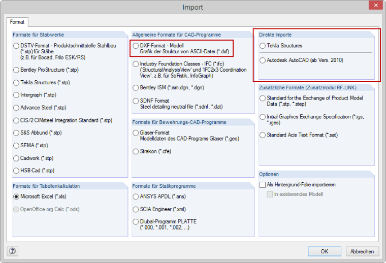 Import Dialog