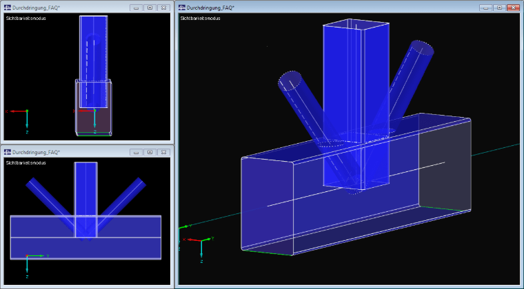 Knoten mit Durchdringungen im Rendermodus