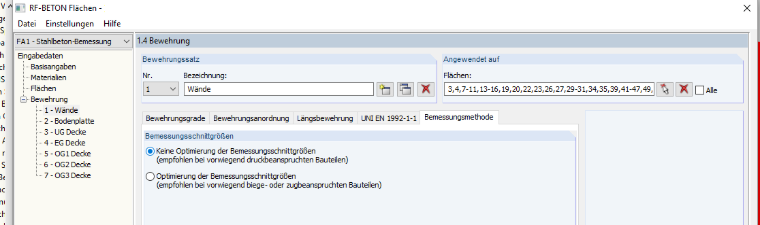 Schnittgrößen optimieren