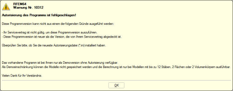 Autorisierung fehlgeschlagen