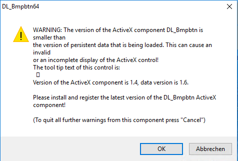 Schritte zur Behebung der DL_Bmpbtn64-Warnung beim Programmstart durch Löschen bestimmter OCX-Dateien.