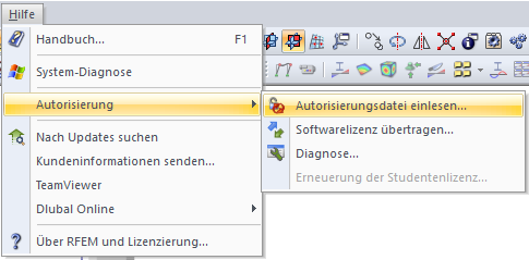 Autorisierungsdatei einlesen