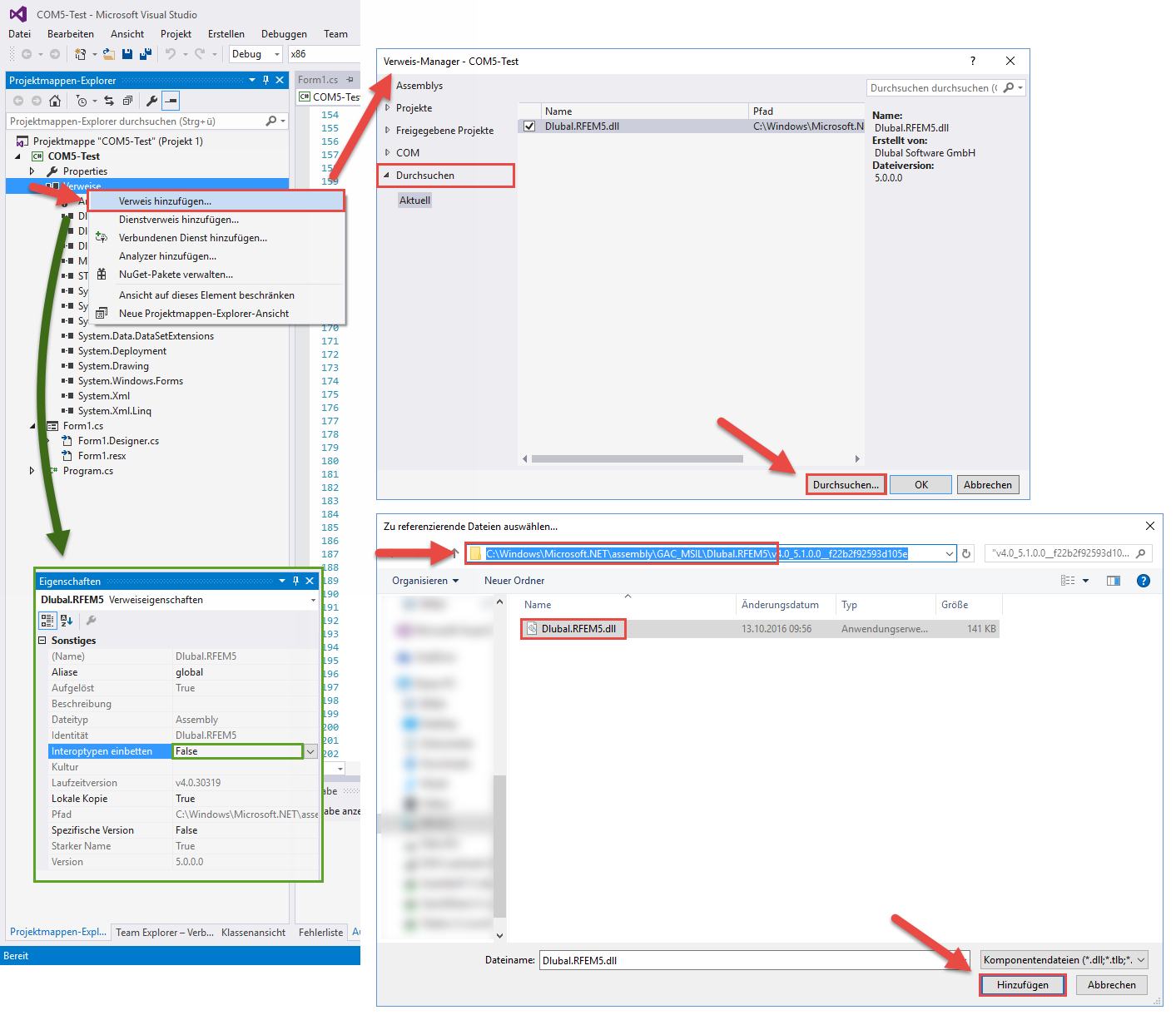 COM-Verweis in VisualStudio anlegen