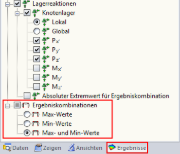 Extremwerte für Ergebniskombinationen auswählen